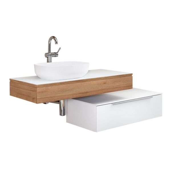 Pelipal PCON Aufsatzbecken mit Waschtischkonsole 150 cm
