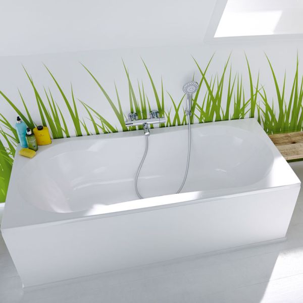 Repabad Pluto Rechteck-Badewanne 180 - Acryl, in Weiß, Ambiente