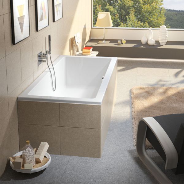 Riho Rechteck-Badewanne Lusso - Acryl - 190 x 80 cm, Farbe: Weiß