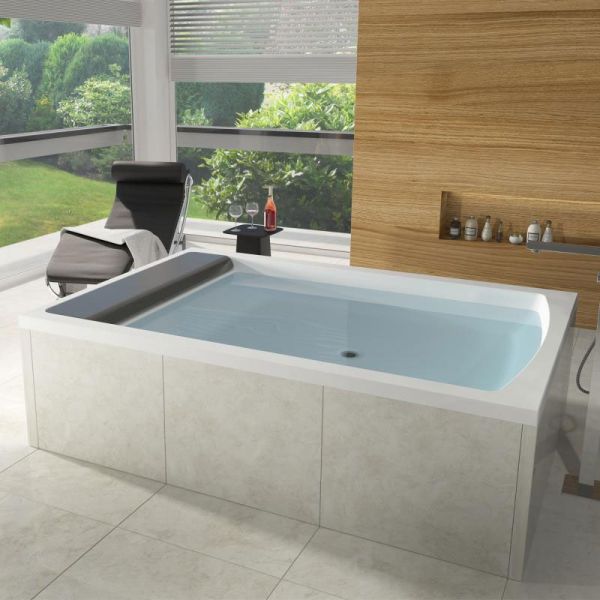 Riho Badewannen Rechteck-Badewanne Savona - Acryl - mit Kopfstütze, Weiß