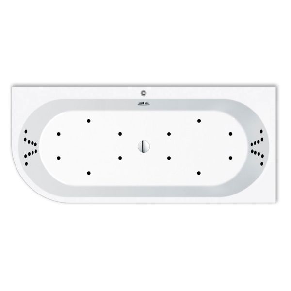 Repabad Livorno 180 x 80 cm, oval F links, mit Aqua-Comfort