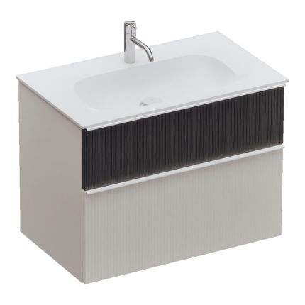 Burgbad Fiumo 2.0 Waschtisch mit Unterschrank Set - 82 cm