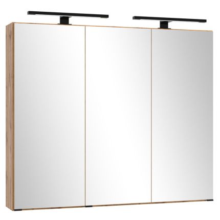 Held Möbel Ashton Spiegelschrank - 120 cm, 3 Spiegeltüren, 6 Glaseinlegeböden