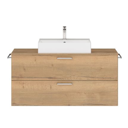 Nobilia On Top Mineralguss-Aufsatzwaschtisch mit Unterschrank Set 120 cm
