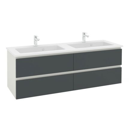 Pelipal PCON Solid Surface Doppelwaschtisch mit Unterschrank 153 cm