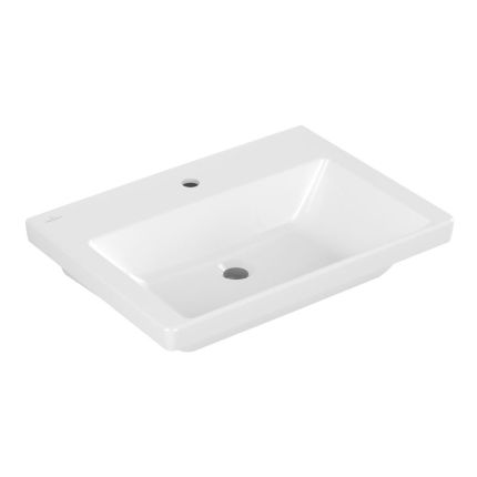 Villeroy und Boch Subway 3.0 Wandwaschtisch - 65 cm, mit Hahnloch, ohne Überlauf