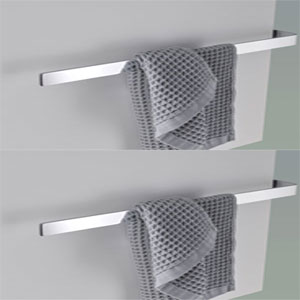 Handtuchhalter: mit zwei Handtuchhalter, einseitig offen, 430 mm in chrom