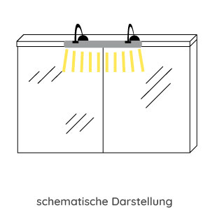 Aufsatzleuchte Spiegelschrank: 100 cm, 13,8 Watt, mit LED-Mini-Stecker, ohne Schalter