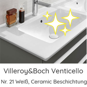 Beschichtung Waschtisch: Villeroy& Boch Venticello Weiß CeramicPlus