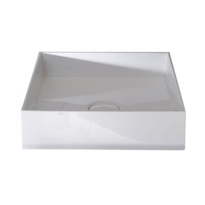 Aufsatz-Waschtisch: Mineralguss - B / H / T: 40 / 10,5 / 40 cm