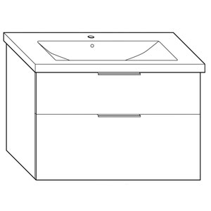 Ausführung Waschtisch mit Unterschrank: 93 cm, aus Keramik