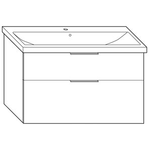 Ausführung Waschtisch mit Unterschrank: 103 cm, aus Keramik