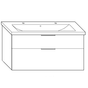 Ausführung Waschtisch mit Unterschrank: 123 cm, aus Keramik
