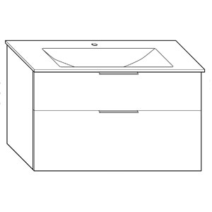 Ausführung Waschtisch mit Unterschrank: 102 cm, aus Glas