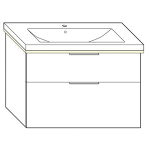 Ausführung Waschtisch mit Unterschrank: 93 cm, aus Keramik, inkl. Waschtisch-Beleuchtung