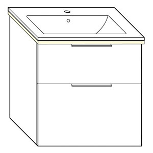 Ausführung Waschtisch mit Unterschrank: 62 cm, aus Keramik, inkl. Waschtisch-Beleuchtung
