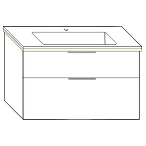 Ausführung Waschtisch mit Unterschrank: 102 cm, aus Mineralguss, inkl. Waschtisch-Beleuchtung