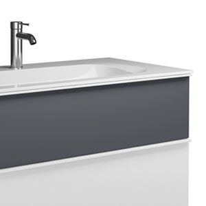 Ausführung Waschtisch mit Unterschrank: ohne Plisséefront - Graphit Softmatt