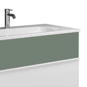 Ausführung Waschtisch mit Unterschrank: ohne Plisséefront - Rauchgrün Softmatt