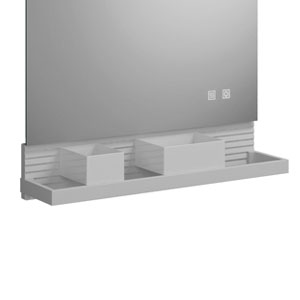 Ausführung Flächenspiegel: Metallreling und Boxen Weiß