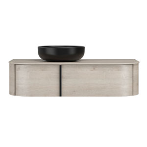 Ausführung Waschtisch mit Unterschrank: Keramik-Aufsatzbecken links