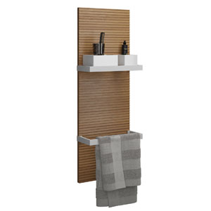 Ausführung Wandablage: Handtuchhalter und Boxen Weiß