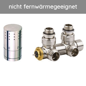Montage-Set: Mittenanschluss Eckform, Vorlauf rechts, Edelstahl