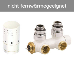 Montage-Set: Mittenanschluss Eckform, Vorlauf rechts, Weiß