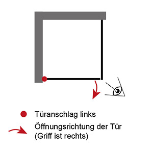 Anschlag Drehtür: Drehtür Links