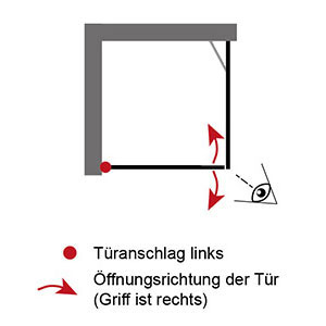 Anschlag Drehtür: Drehtür pendelbar Links