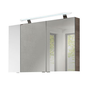 Ausführung Spiegelschrank: Hängeschrank Weiß / Steinesche links