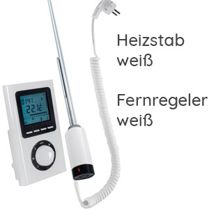 Heizstab: 4 - IPX5, mit Fernregler, Frostwächter, weiß, 800W
