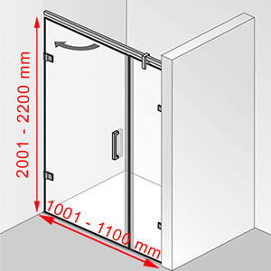 Breite / Höhe: 1001 - 1100 mm / 2001 - 2200 mm