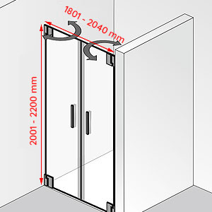 Breite / Höhe: 1801 - 2040 mm / 2001 - 2200 mm