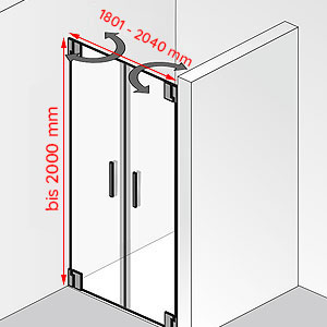 Breite / Höhe: 1801 - 2040 mm / bis 2000 mm