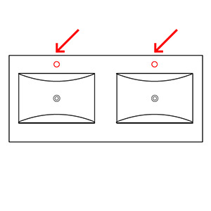 Hahnloch: mit Hahnlöchern