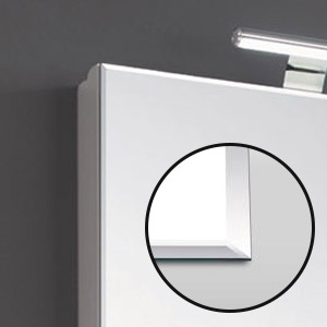 Spiegel / Spiegelschrank: Serie A mit Facettenschliff, 90 cm Breite