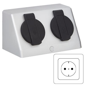 Ausführung Steckdose: Doppelsteckdose mit Berührungsschutz - Standard Ausführung