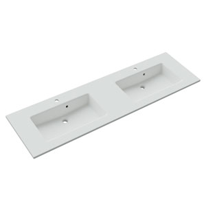 Waschtisch-Typ / -Farbe: Solid Surface Doppelwaschtisch - Breite: 183 cm