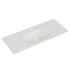 Waschtisch-Typ / -Farbe: Krion-Waschtisch - Breite: 133 cm Mitte