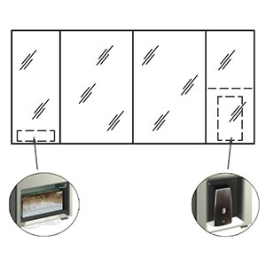 Ausführung Spiegelschrank: Platz für Kosmetik-Tuchbox li, Platz für Seifenspender re