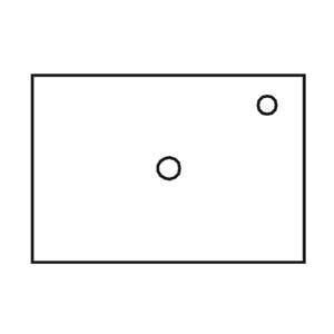 Ausschnitt Waschtischplatte: mit Ausschnitt für Aufsatzbecken und Armaturbohrung rechts