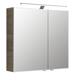 Ausführung Spiegelschrank: Große Tür links, kleine Tür rechts