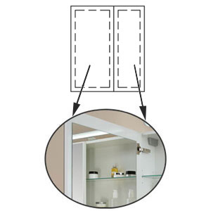 Innenspiegel: mit 2 Innenspiegeln - B / H: 46 / 59,5 cm