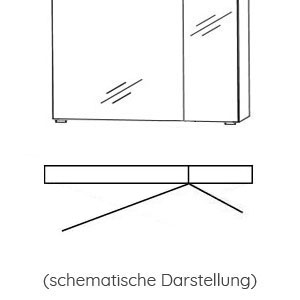 Ausführung Spiegelschrank: Große Tür links, kleine Tür rechts