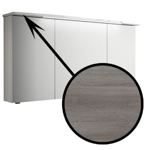 Spiegelschrank-Beleuchtung: TwinLED, 6,7 Watt, 122 cm - Graphit Struktur quer NB