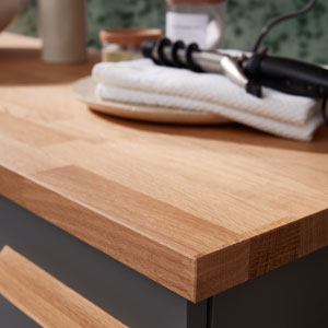 Abdeckplatte: Massivholz - Tiefe: 33 cm