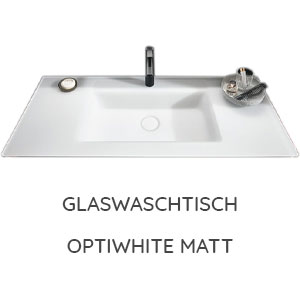 Waschtisch-Typ / -Farbe: Glas-Waschtisch Optiwhite matt 1232 mm