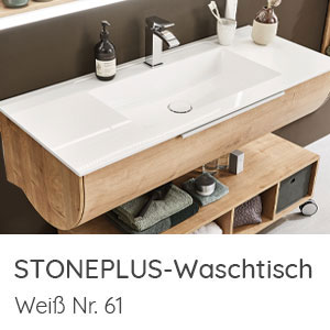 Waschtisch-Typ / -Farbe: STONEPLUS-Waschtisch Weiß 1232 mm