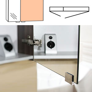 Ausführung Spiegelschrank: Doppelspiegeltüren - große Tür rechts